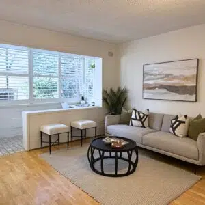 Hacienda Stool used as an accent piece in a contemporary living room