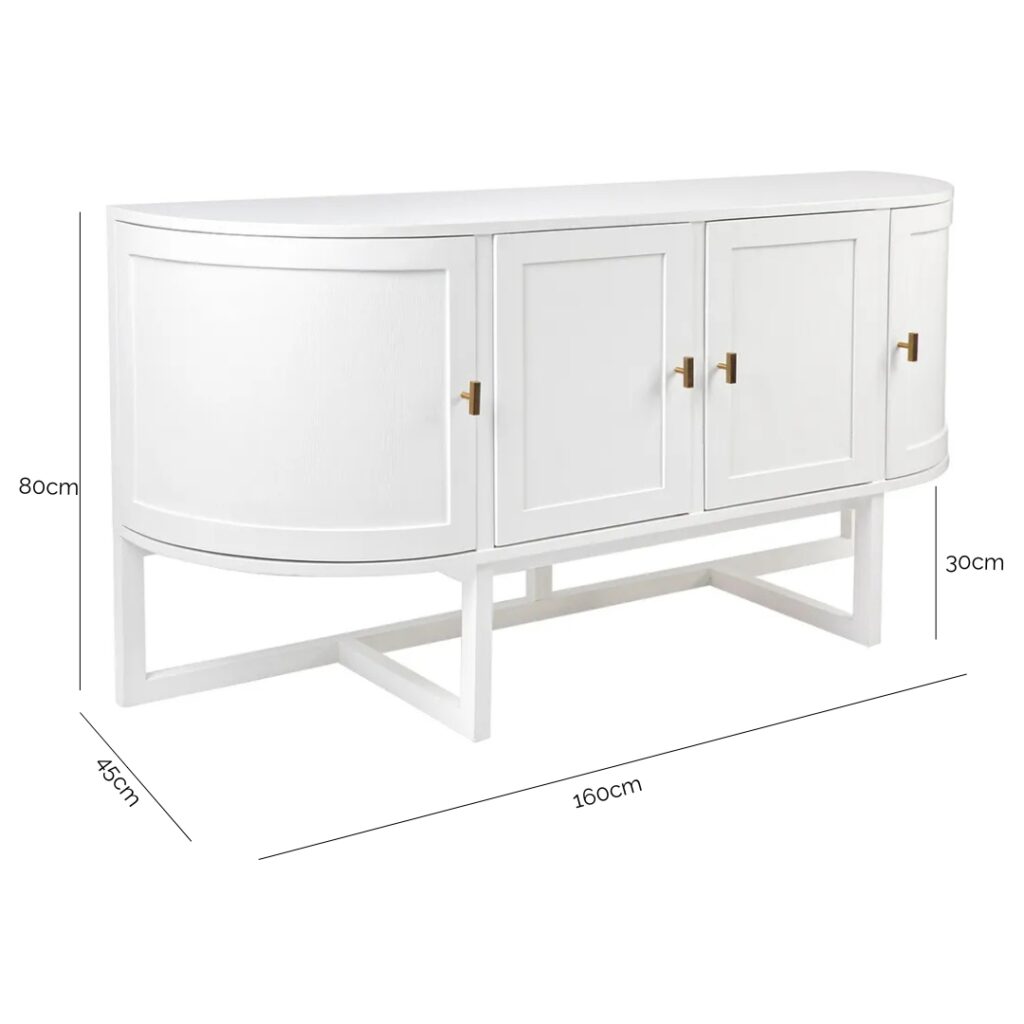 Theodore Buffet dimensions: 160cm width, 45cm depth, and 80cm height
