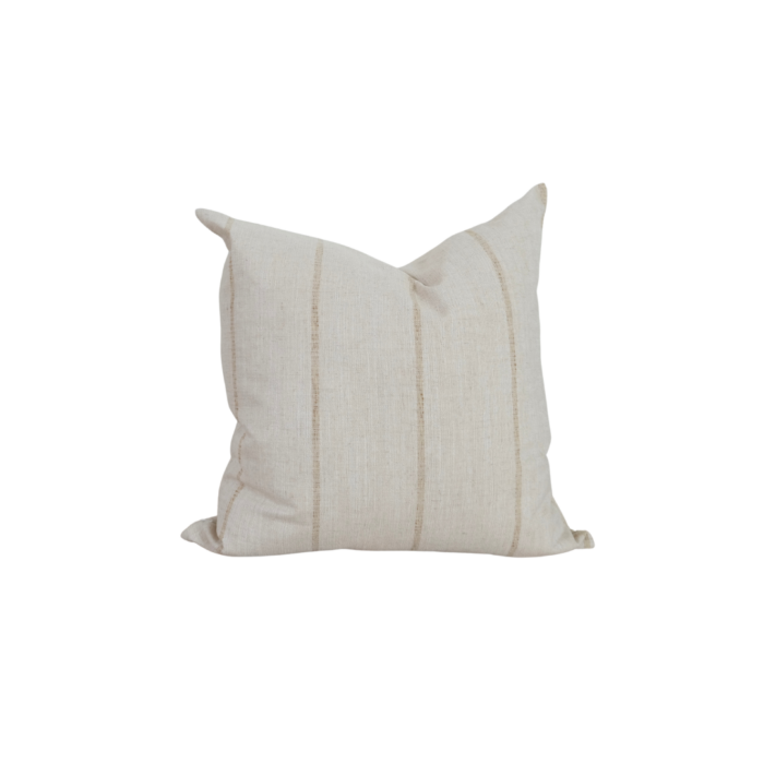 Alba Linen Cushion 55cm – Yellow / Natural
