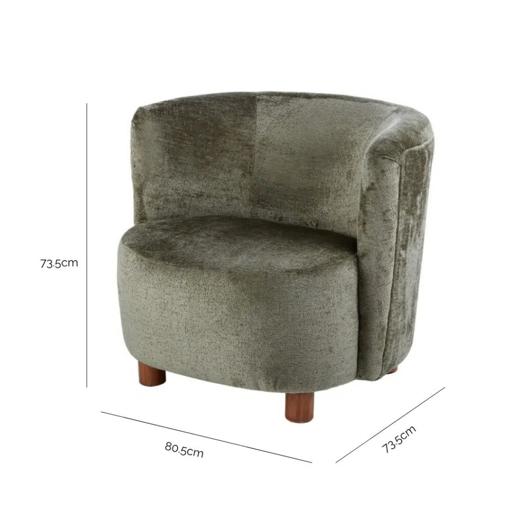 Chenille Armchair Green