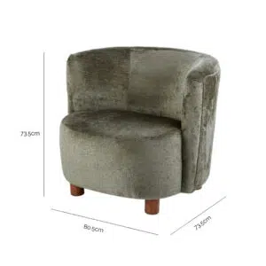 Chenille Armchair Green