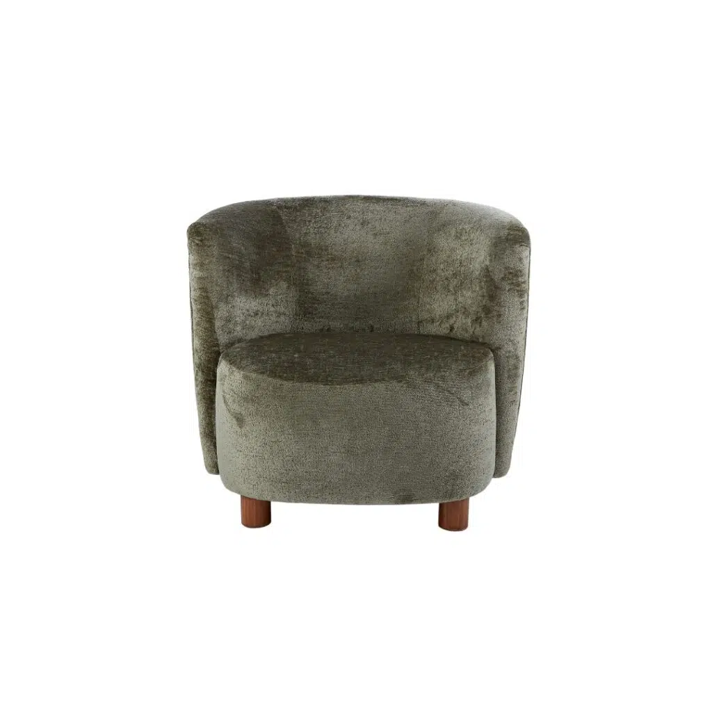 Chenille Armchair Green