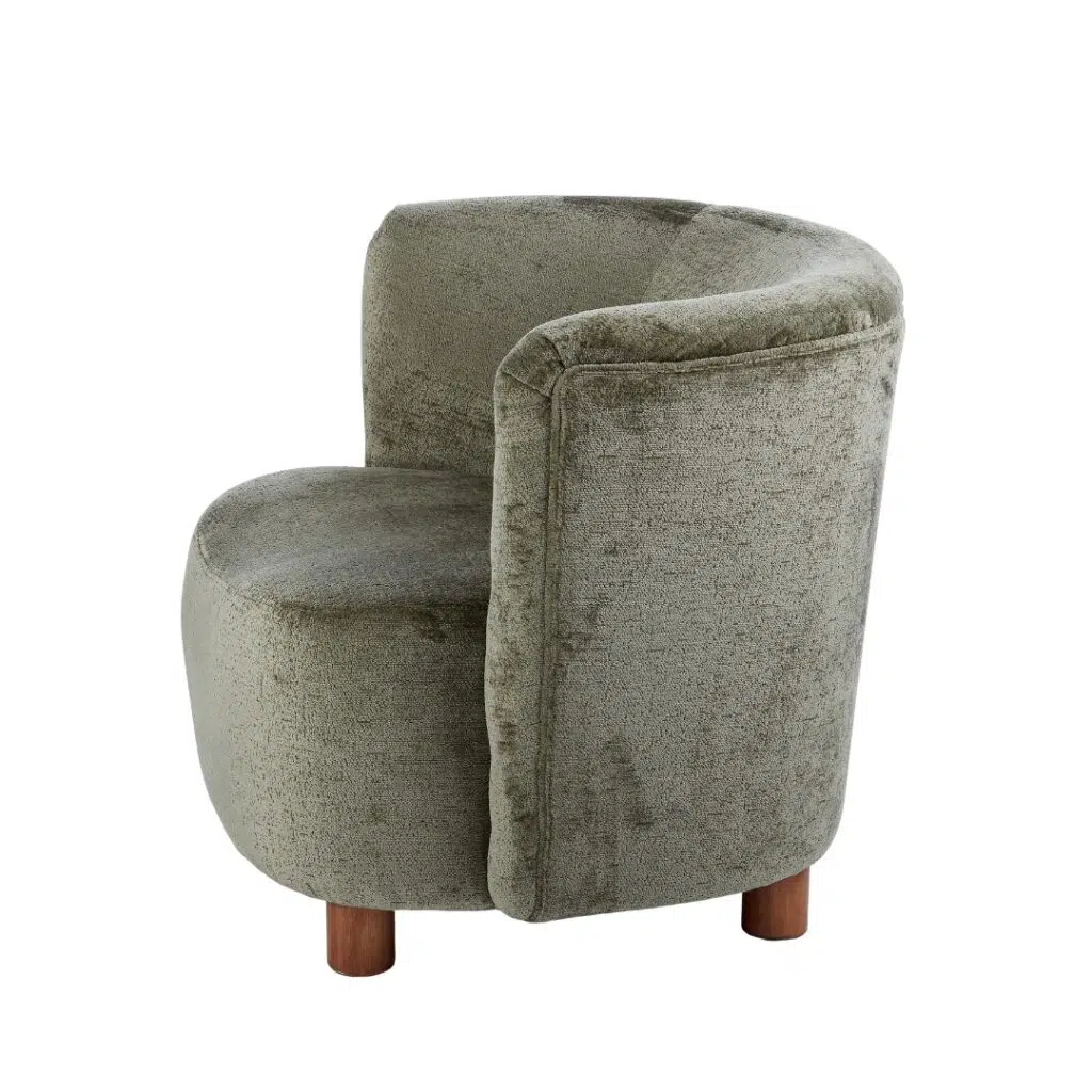 Chenille Armchair Green
