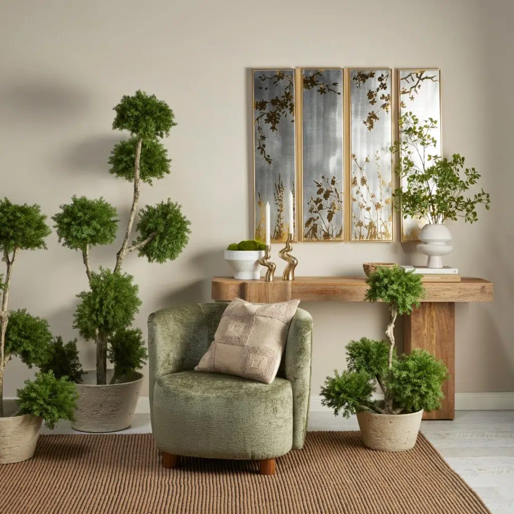 Chenille Armchair Green