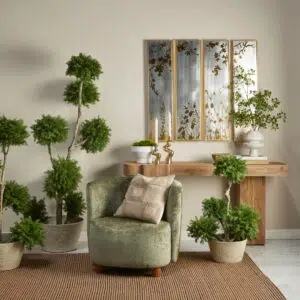 Chenille Armchair Green