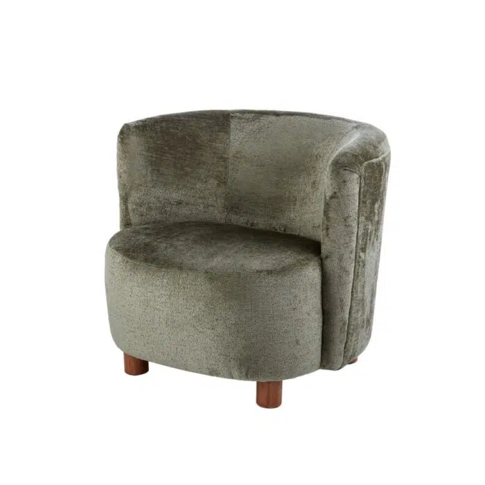 Chenille Armchair Green