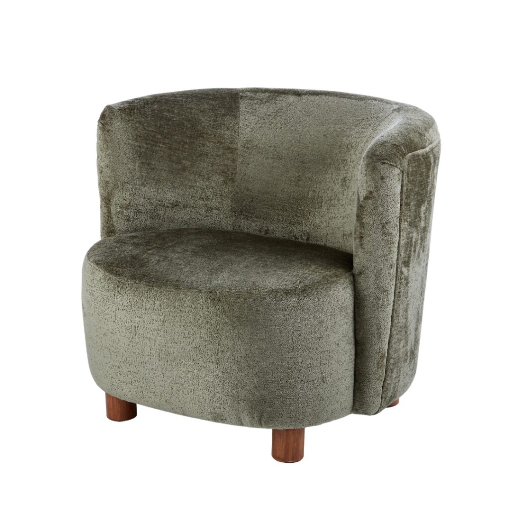Chenille Armchair Green