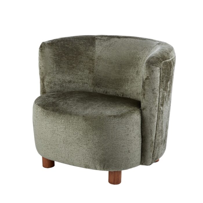 Chenille Armchair Green