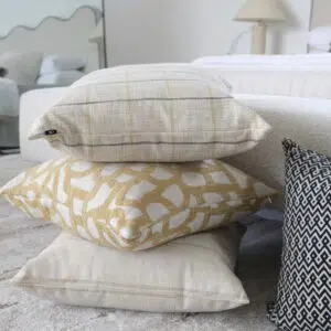 55cm cushion with soft feather filling and removable cover