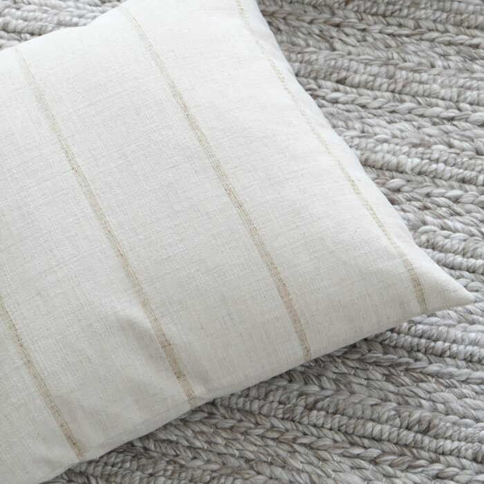 Alba Linen 55cm cushion with soft feather filling and removable cover