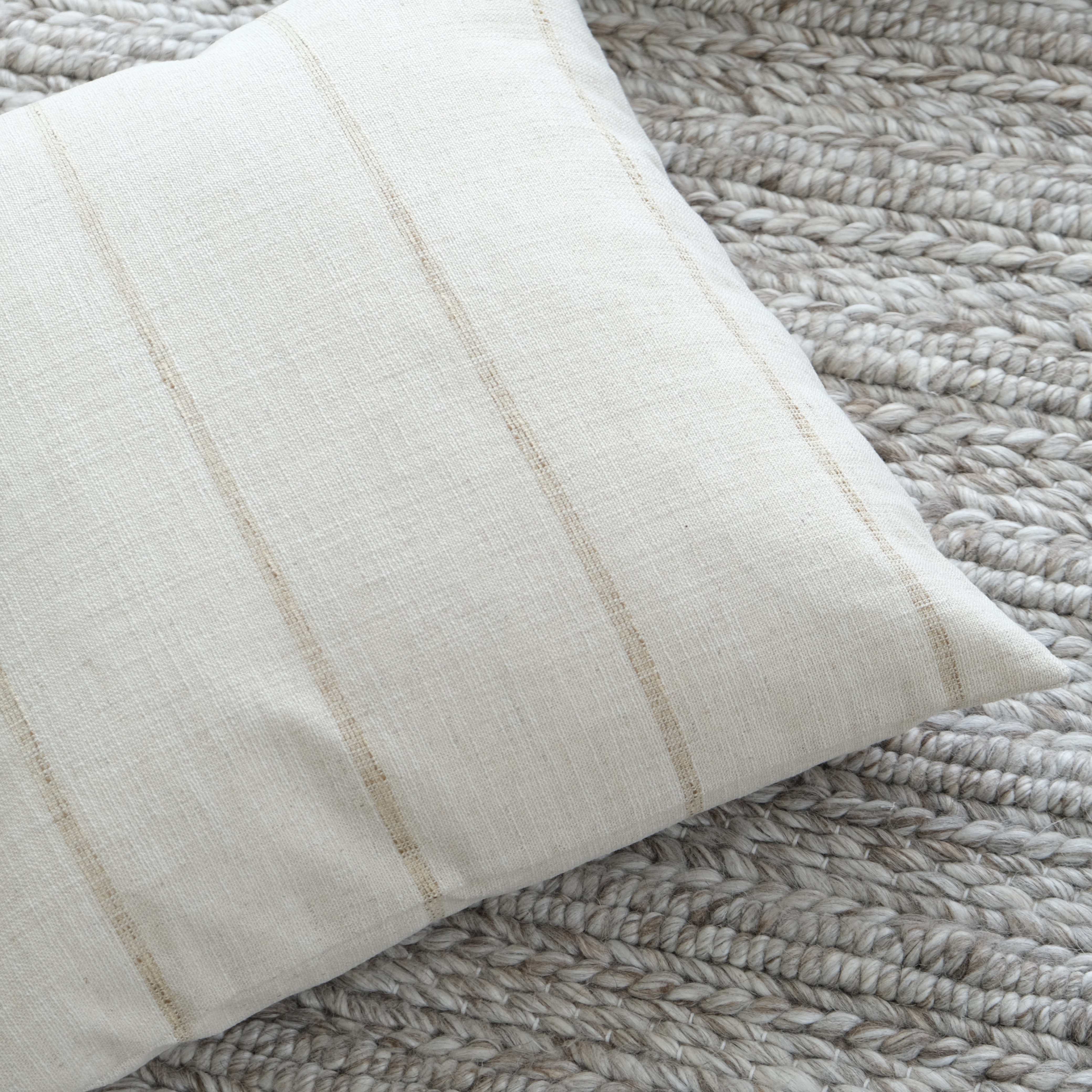 Alba Linen Cushion 55cm – Yellow / Natural