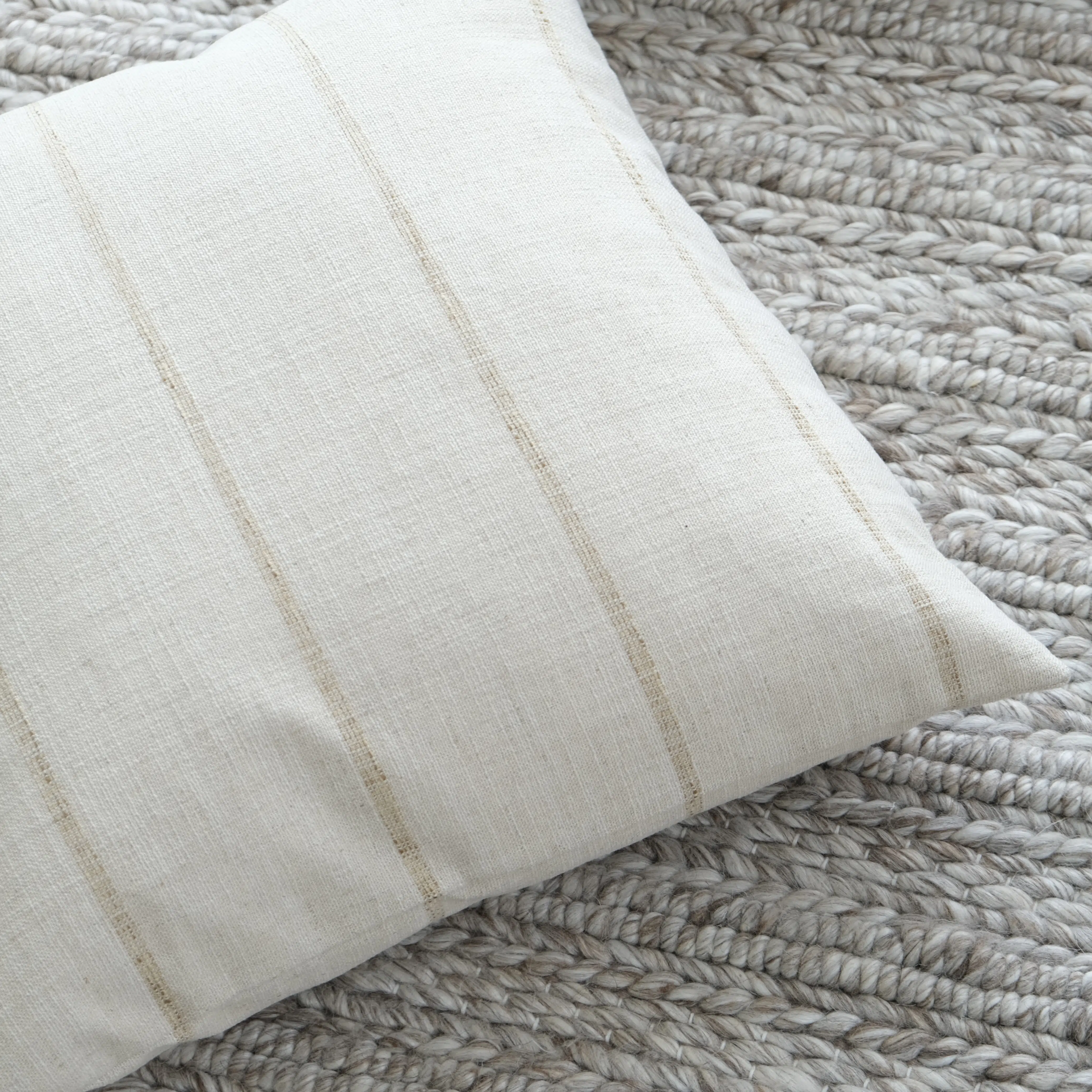 Alba Linen Cushion 55cm – Yellow / Natural