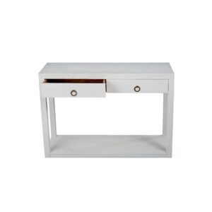 White Coastal Wood Console Table