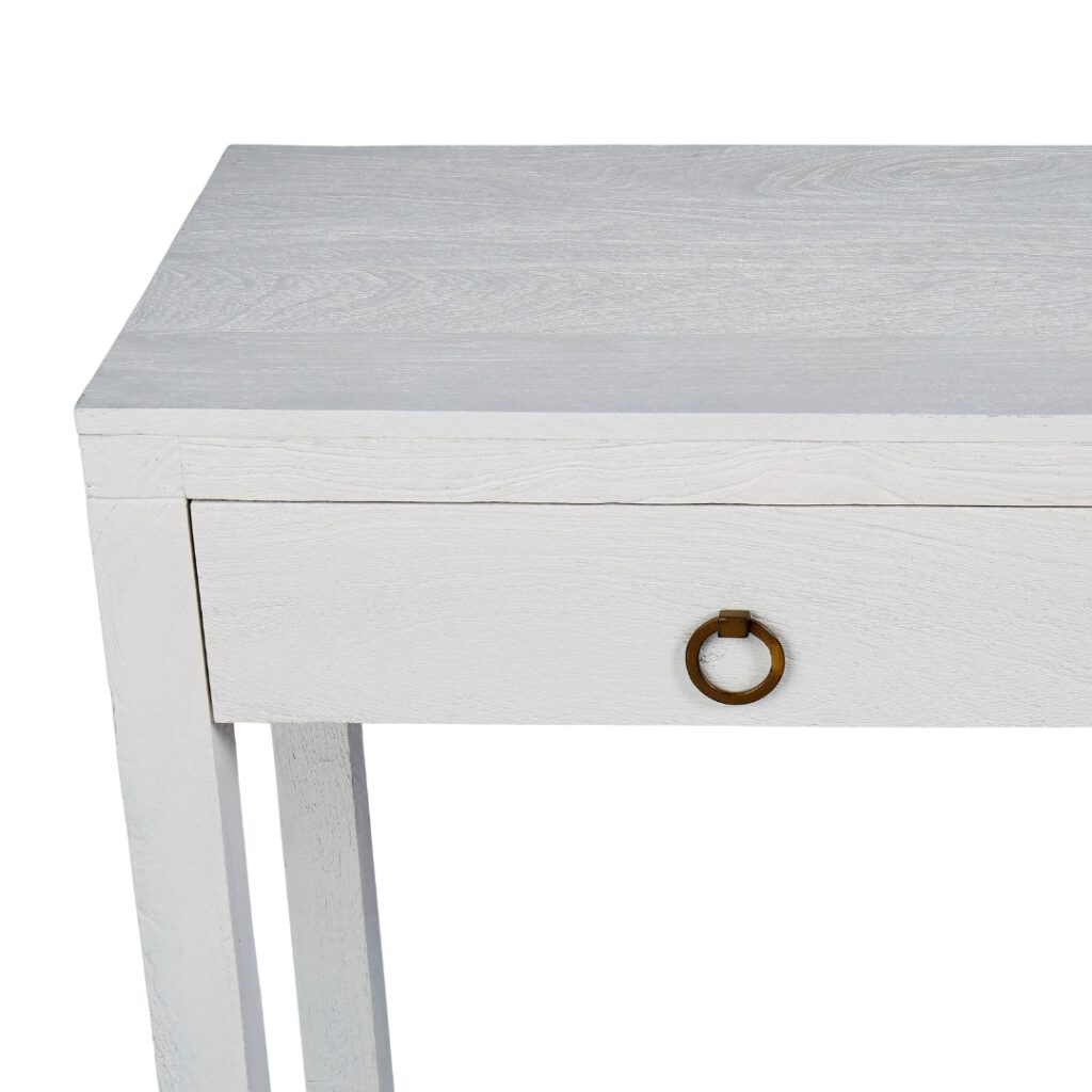 White Coastal Wood Console Table