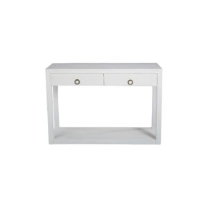 White Coastal Wood Console Table