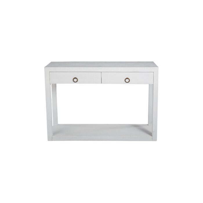 White Coastal Wood Console Table