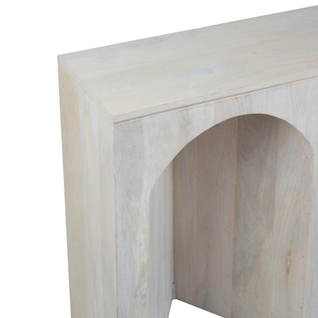 Arch Wood Console Table - White Wash