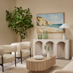 Arch Wood Console Table - White Wash