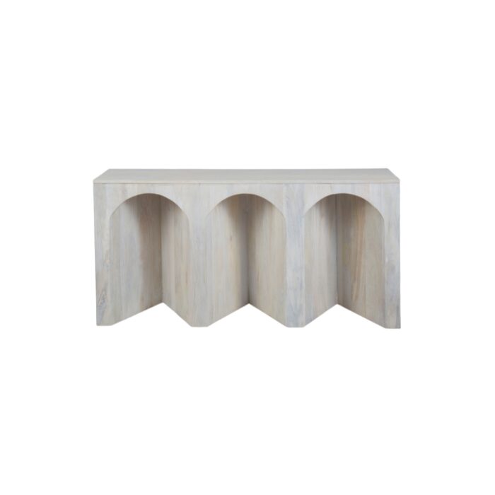 Arch Wood Console Table – White Wash