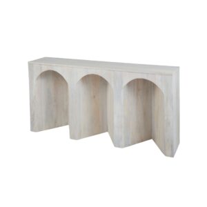 Arch Wood Console Table - White Wash