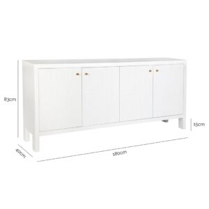 Dimensions of the Ariana Buffet - White: 180cm W x 40cm D x 83cm H