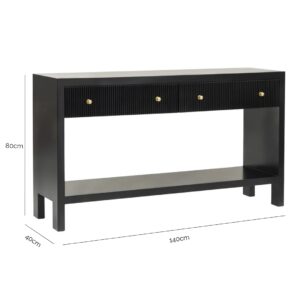 Ariana Console Table with dimensions 140cm wide, 40cm deep, and 80cm high