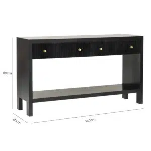 Ariana Console Table with dimensions 140cm wide, 40cm deep, and 80cm high