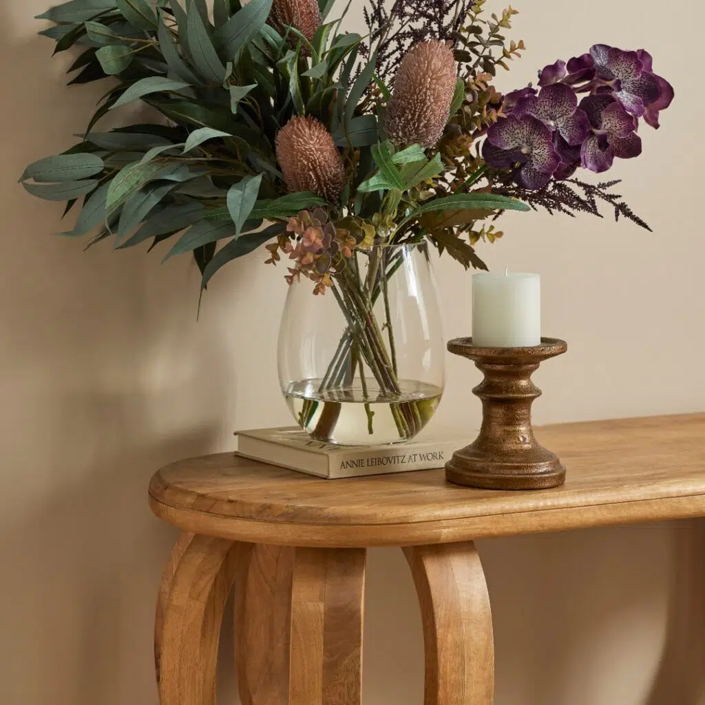 Billow Console Table in brown finish