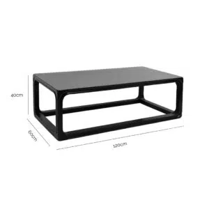 Cadie Coffee Table – Black, 120cm Rectangular Modern Table
