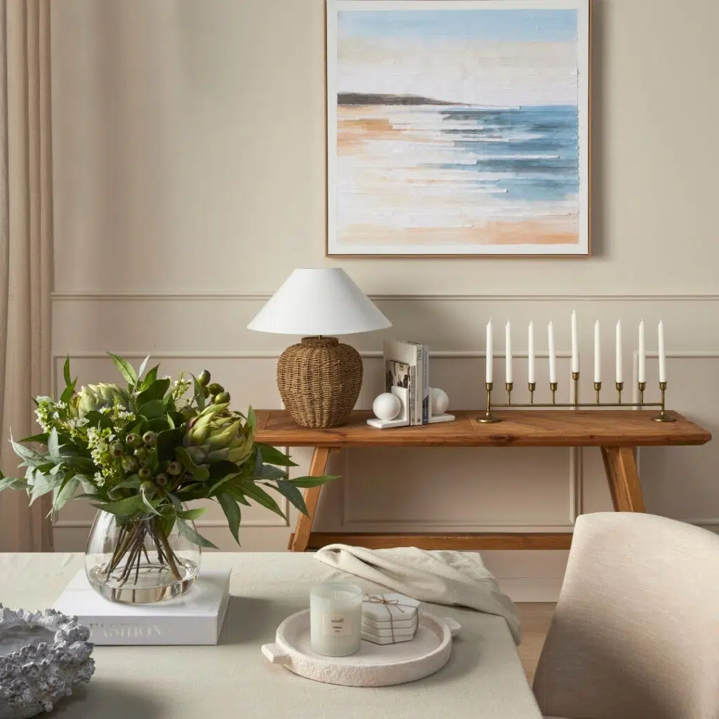 Natural Elroi Console Table for entryway or hallway styling