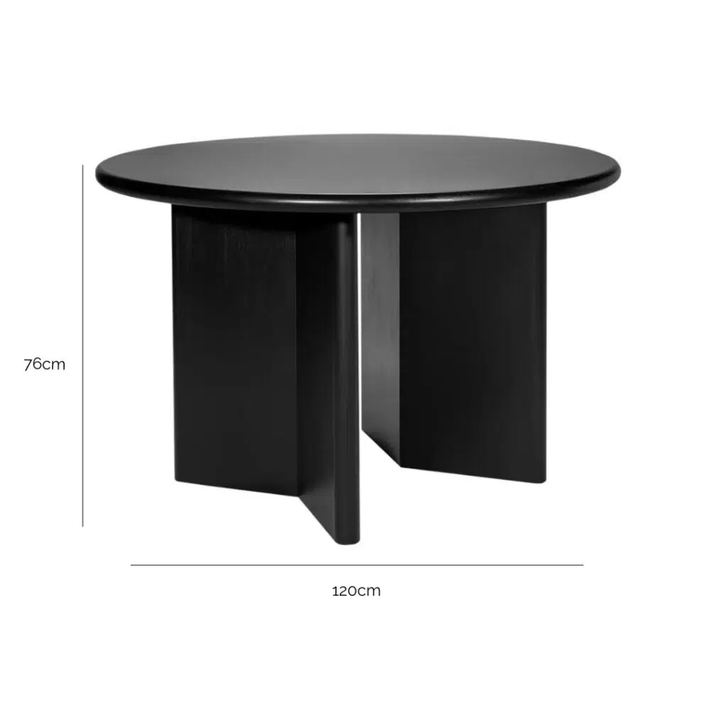 Montauk Round Dining Table – 1.2m Black