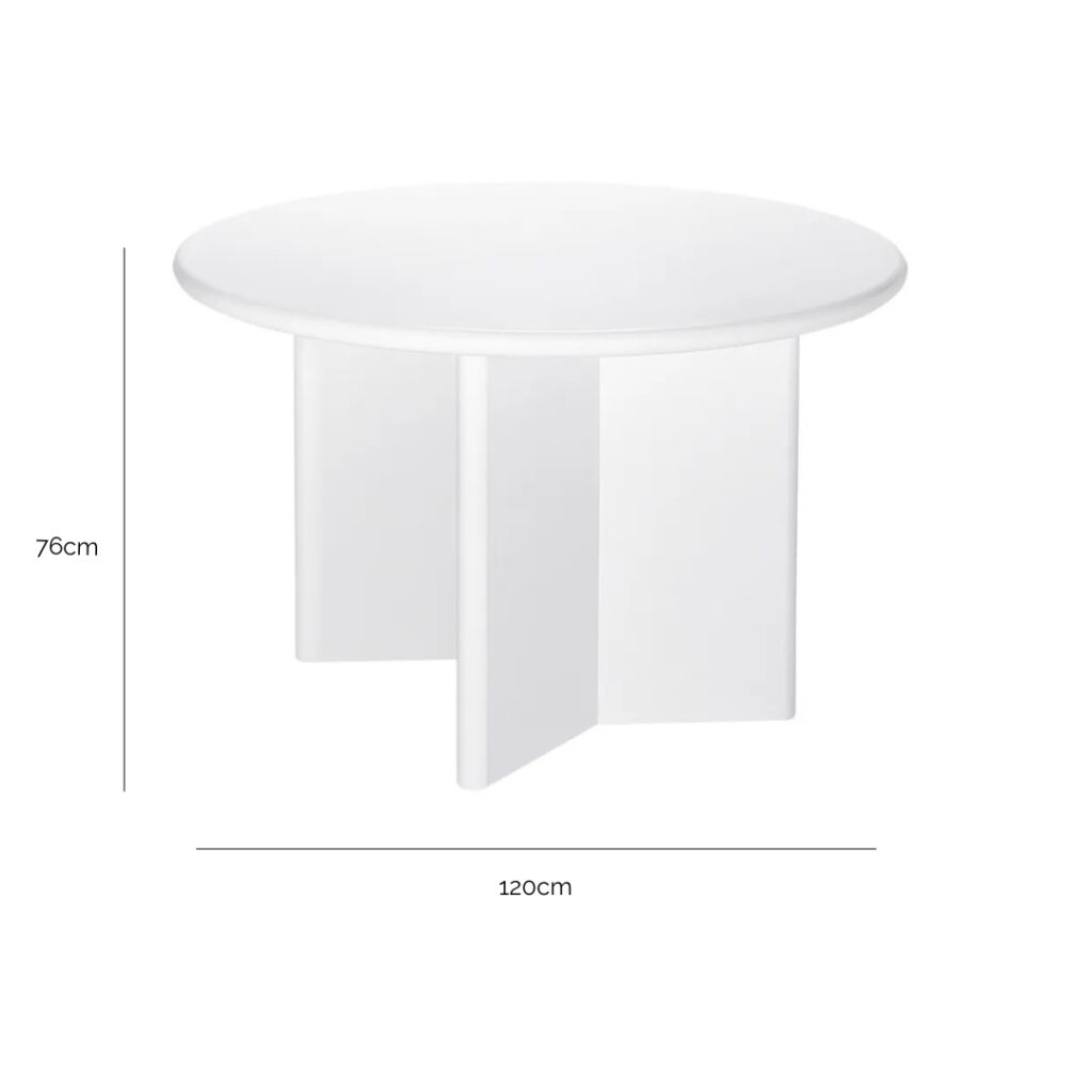 Montauk Round Dining Table – 1.2m White