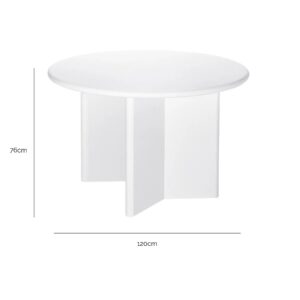 Montauk Round Dining Table – 1.2m White