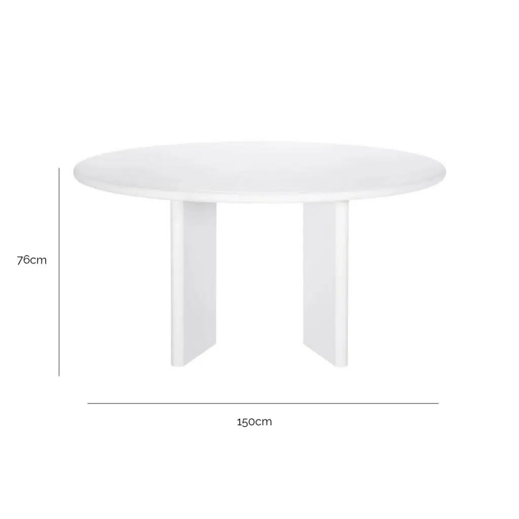 Montauk Round Dining Table – 1.5m white