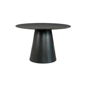 Oliver Round 120cm Dining Table Black Wood Veneer