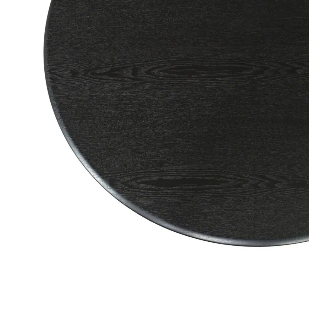 Oliver 120cm Round Dining Table Black Wood Veneer
