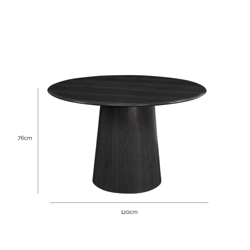 Oliver Round 120cm Dining Table - Black