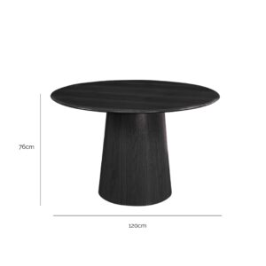 Oliver Round 120cm Dining Table - Black