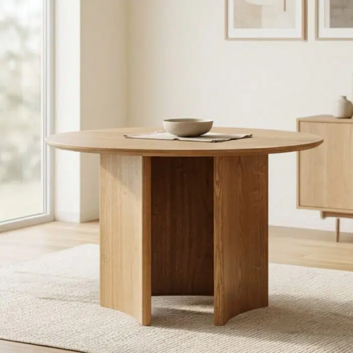 120cm round ash dining table for small spaces