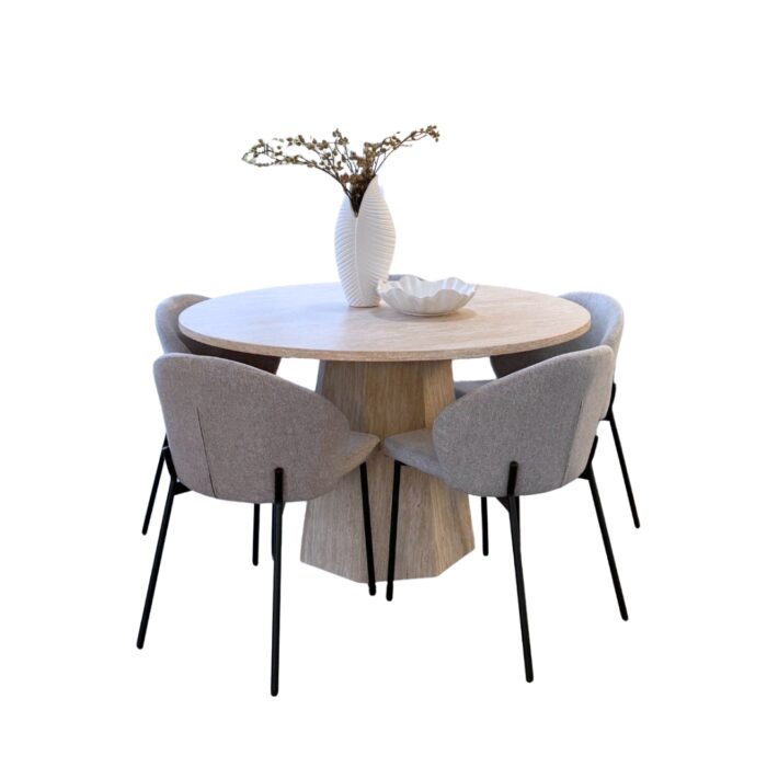 Cedar Round 130cm Dining Set with Livia Dining Chairs