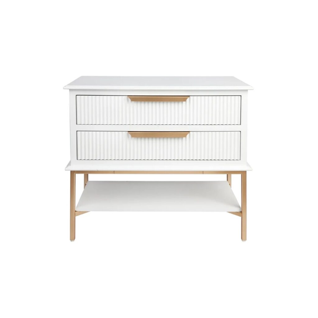 Aimee Bedside Table Large White