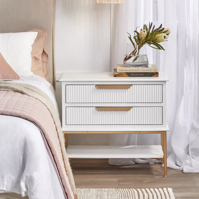 Aimee Bedside Table Large White1