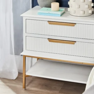 Aimee Bedside Table Large White5