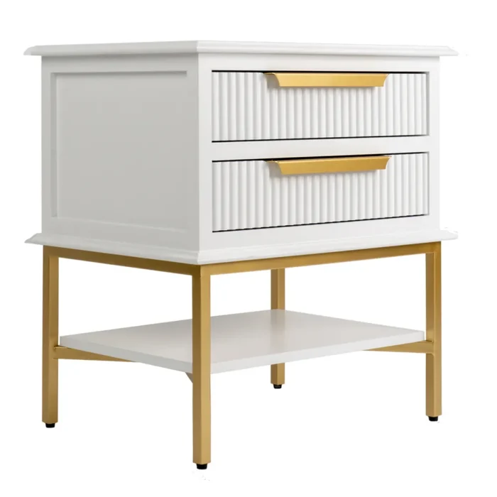 Aimee Bedside Table Small White2