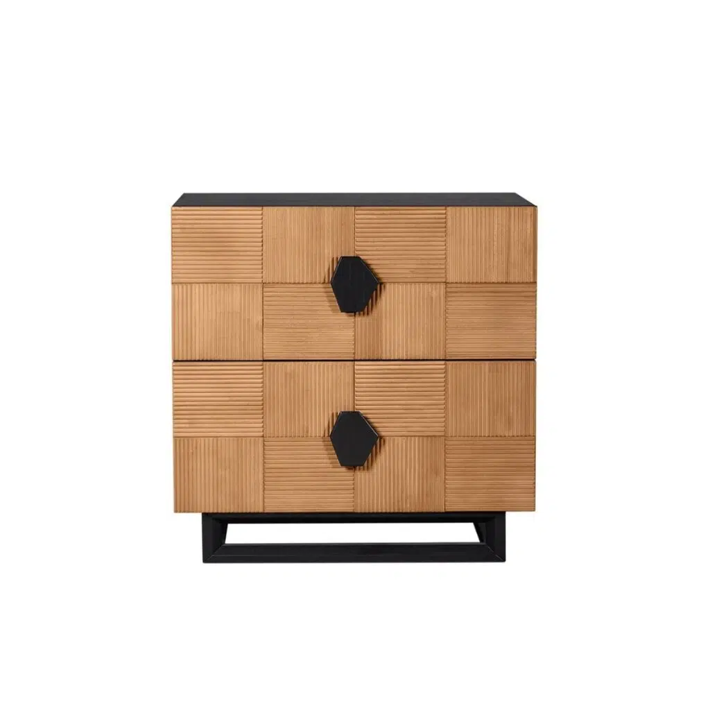 Alton Bedside Table Large Natural And Black