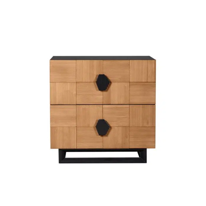 Alton Bedside Table – Large Natural and Black