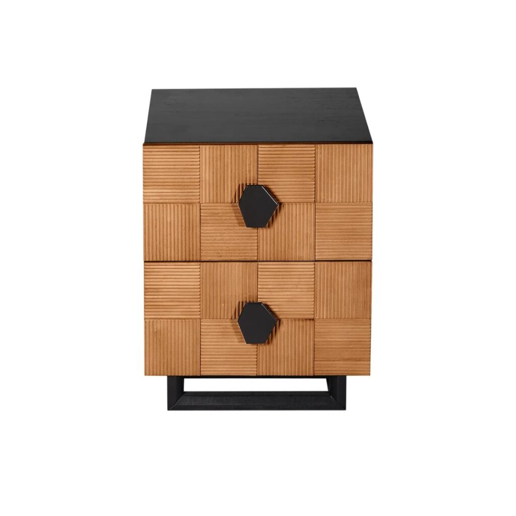 Alton Bedside Table Small Natural And Black