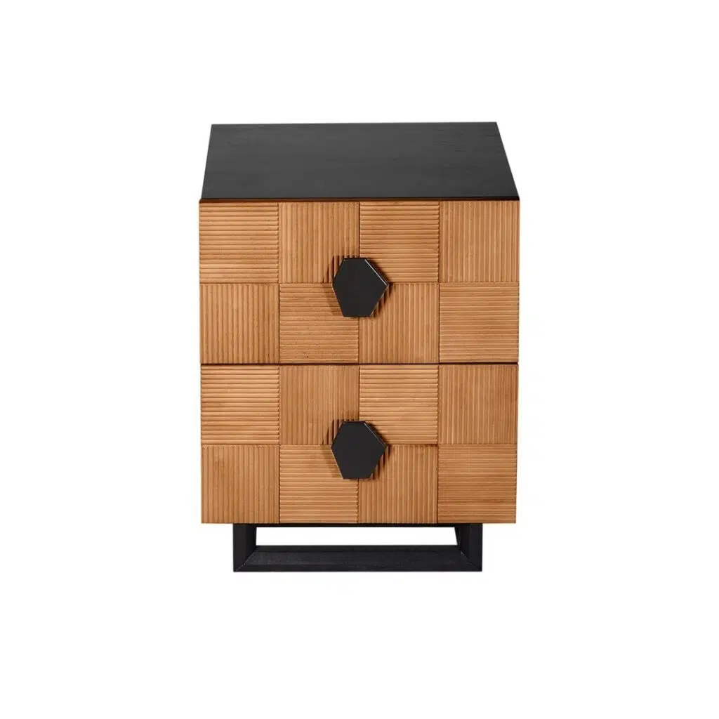 Alton Bedside Table Small Natural And Black
