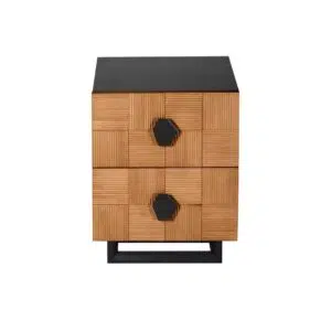 Alton Bedside Table Small Natural And Black