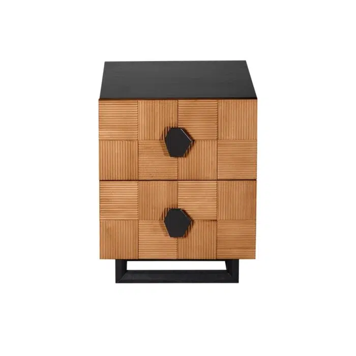 Alton Bedside Table – Small Natural and Black